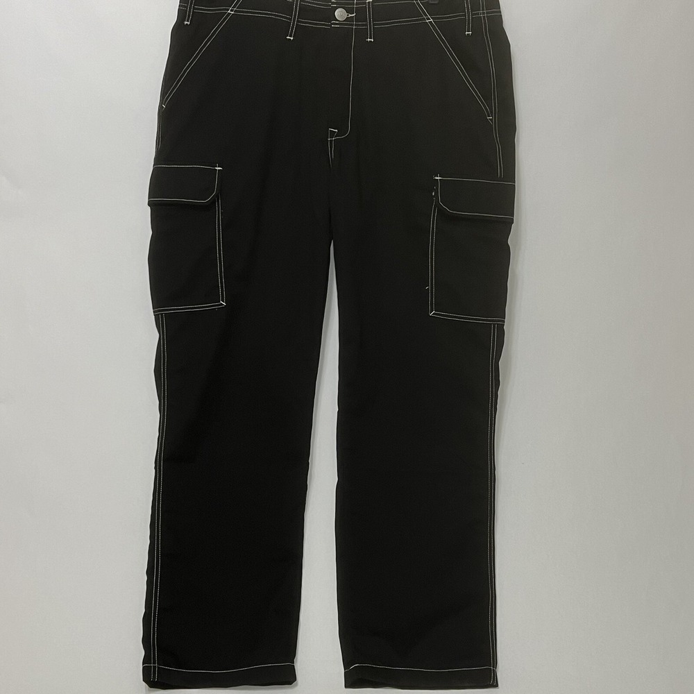 True Religion Brand Jeans Cargo Pants Jet Black Men Size 32X31 New